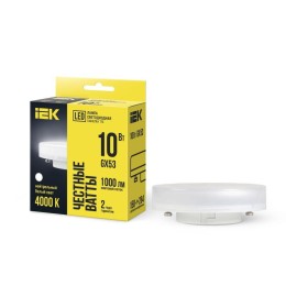 Лампа светодиодная Eco 10Вт T75 таблетка 4000К нейтр. бел. GX53 230В IEK LLE-T80-10-230-40-GX53