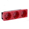 Розетка 3-м Viva 16А IP20 красн. DKC 45013