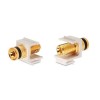 Вставка KJ1-BP/BK-HG-WH формата Keystone Jack с коннектором Binding Post (черн.) Hex. type gold plat