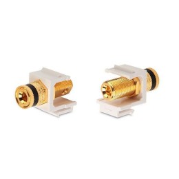Вставка KJ1-BP/BK-HG-WH формата Keystone Jack с коннектором Binding Post (черн.) Hex. type gold plat