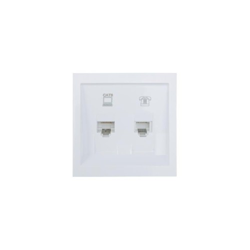 Розетка компьютер+телефон с модулем Cat 6 СП ZIMA бел. LEZARD 704-0288-144