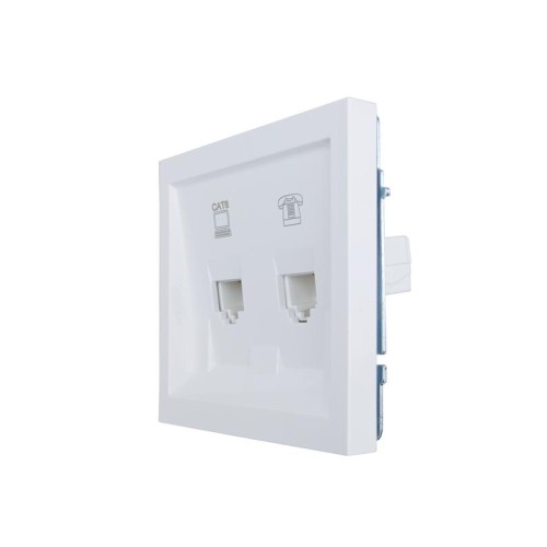 Розетка компьютер+телефон с модулем Cat 6 СП ZIMA бел. LEZARD 704-0288-144