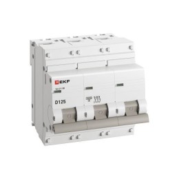 Выключатель автоматический модульный 2п D 125А 10кА ВА 47-100 PROxima EKF mcb47100-2-125D-pro
