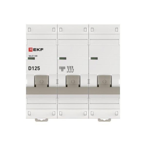 Выключатель автоматический модульный 2п D 125А 10кА ВА 47-100 PROxima EKF mcb47100-2-125D-pro