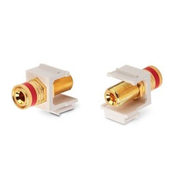 Вставка KJ1-BP/RD-HG-WH формата Keystone Jack с коннектором Binding Post (красн.) Hex. type gold pla