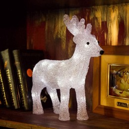 Фигура светодиодная акриловая "Олененок" 30х14х35см 40LED бел. 1Вт 4.5В IP20 элементы питания 3хAA (