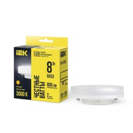 Лампа светодиодная ECO T75 таблетка 8Вт 230В 3000К GX53 IEK LLE-T80-8-230-30-GX53