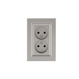 Розетка 2-м СП Karea 10А IP20 б/з зел. Makel 56052017