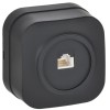 Розетка компьютерная ОП RJ45 кат.5E GLORY РК10-ХЧм черн. матов. IEK EKH10-K02M
