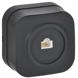 Розетка компьютерная ОП RJ45 кат.5E GLORY РК10-ХЧм черн. матов. IEK EKH10-K02M