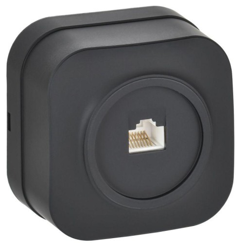 Розетка компьютерная ОП RJ45 кат.5E GLORY РК10-ХЧм черн. матов. IEK EKH10-K02M