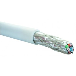 Кабель S/FTP кат.6A 4 пары нг(А)-HF Slim Line 500МГц внутр. бел. (уп.500м) Eurolan 19C-SA-27WT-R500