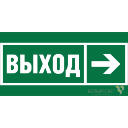 Знак безопасности BL-2010B.E30 «Направление к эвакуационному выходу направо» Белый свет a19712