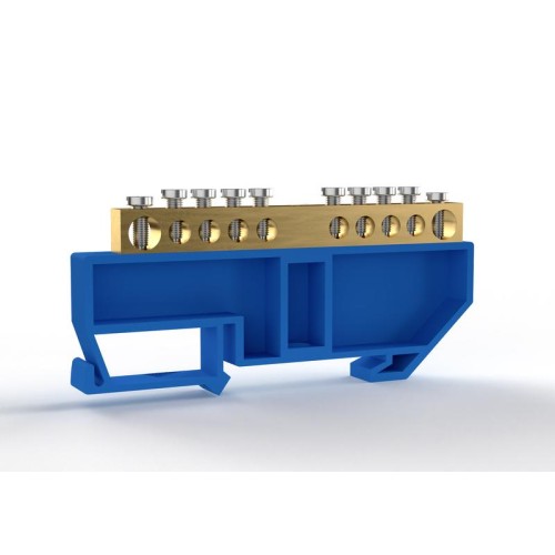 Шина нулевая на DIN-изоляторе 6х9мм 10 отвер. латунь TOKOV ELECTRIC TKE-BCB-69-10-DIN/N