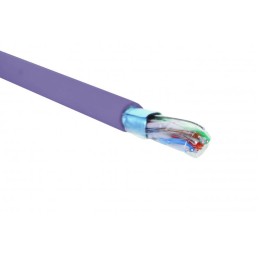 Кабель F/UTP кат.5E 4 пары 24 AWG нгА-LSLTx внутр. прокладки фиолет. (коробка) (уп.305м) Eurolan 19C