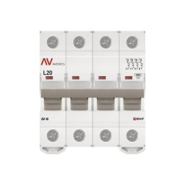 Выключатель автоматический модульный 4п L 20А 10кА AV-10 AVERES EKF mcb10-4-20L-av