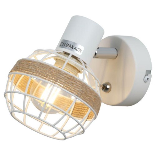 Светильник Anselma 7034-701 1хE14 40Вт настенно-потолочный спот поворотный с выключателем Rivoli Б00