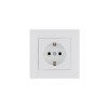 Розетка 1-м керамика Karea RIZZ с заземл. бел. Makel 88001008