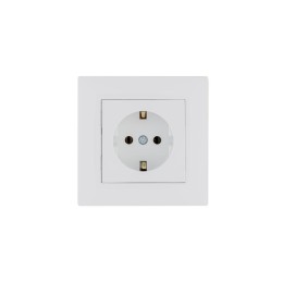 Розетка 1-м керамика Karea RIZZ с заземл. бел. Makel 88001008