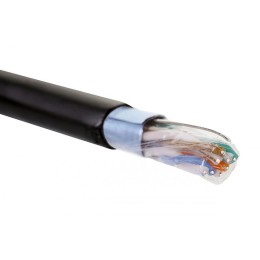 Кабель F/UTP кат.5E 4 пары 24 AWG нгA-HF внешн./внутр. прокладки черн. (уп.305м) (кор.) Eurolan 19C-