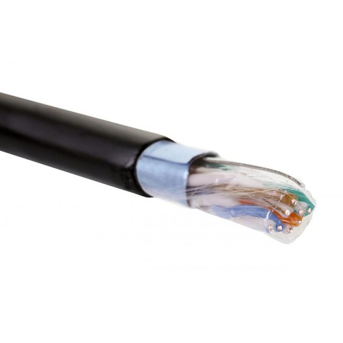 Кабель F/UTP кат.5E 4 пары 24 AWG нгA-HF внешн./внутр. прокладки черн. (уп.305м) (кор.) Eurolan 19C-