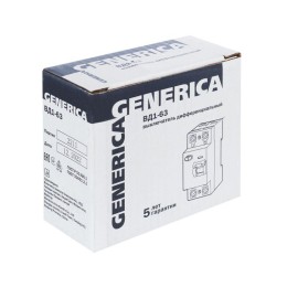 Выключатель дифференциального тока (УЗО) 2п 63А 30мА тип AC ВД1-63 GENERICA MDV15-2-063-030