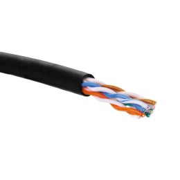 Кабель U/UTP кат.5E 4 пары 24 AWG нгA-HF внешн./внутр. прокладки черн. коробка Eurolan 19C-U5-09BL-B