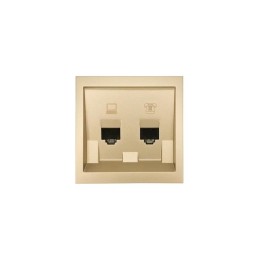 Розетка компьютер+телефон СП ZIMA IP20 зол. LEZARD 704-3688-143