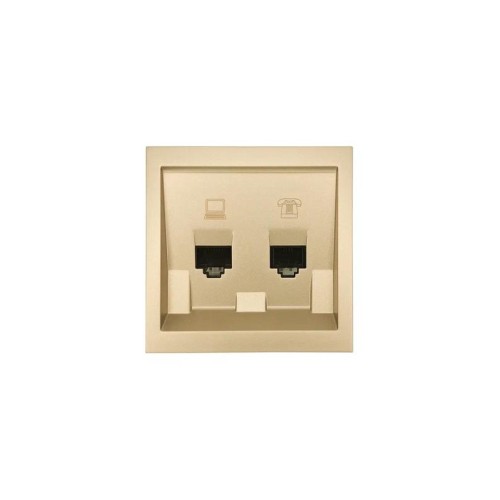Розетка компьютер+телефон СП ZIMA IP20 зол. LEZARD 704-3688-143