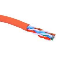 Кабель U/UTP кат.5E 4 пары 24 AWG нгA-HF внутр. прокладки красн. коробка (305м) Eurolan 19C-U5-12RD-