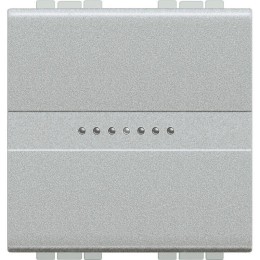 Кнопка 1-кл аксиальная 10А 250В. Livinglight авт. клеммы. 2мод. алюм. Leg BTC NT4055M2AN