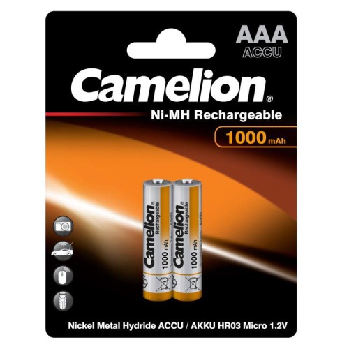 Аккумулятор AAA/R03 1000мА.ч NI-MN BP-2 металлик (блист.2шт) Camelion 6182