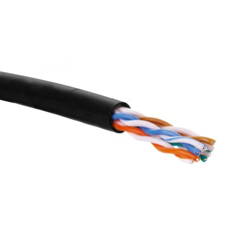Кабель U/UTP кат.5E 4 пары V-LINK 22 AWG нгA-HF внешн./внутр. прокладки черн. Eurolan 19C-U5-11BL