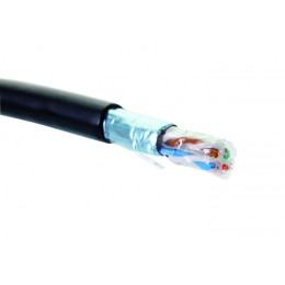 Кабель F/UTP кат.6 4 пары 23 AWG нг(А)-HF внешн./внутр. прокладки черн. (305м) (кор.) Eurolan 19C-F6