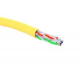 Кабель U/UTP кат.6 4 пары 23 AWG нг(А)-HF внутр. прокладки желт. (305м) (кор.) Eurolan 19C-U6-12YL-B