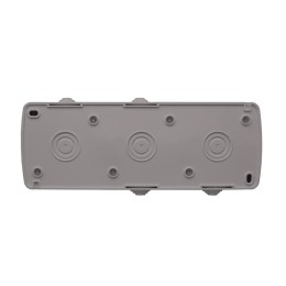 Розетка 3-м ОП Клио 16А IP54 с заземл. с прозр. крышкой сер. Universal К2235-Gr