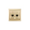 Розетка компьютер+телефон СП ZIMA IP20 с модулем Cat 6 зол. LEZARD 704-3688-144