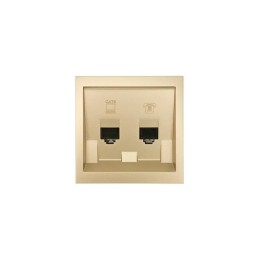 Розетка компьютер+телефон СП ZIMA IP20 с модулем Cat 6 зол. LEZARD 704-3688-144