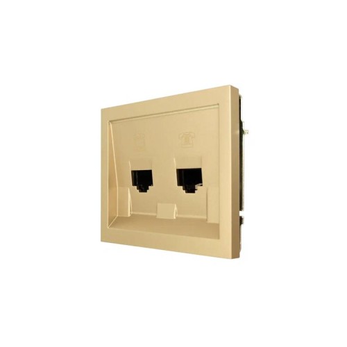 Розетка компьютер+телефон СП ZIMA IP20 с модулем Cat 6 зол. LEZARD 704-3688-144