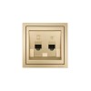 Розетка компьютер+телефон СП ZIMA IP20 с модулем Cat 6 зол. LEZARD 704-3688-144