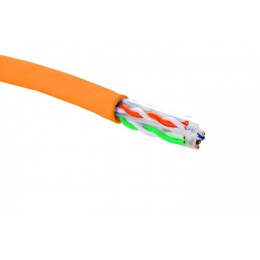 Кабель U/UTP кат.6 4 пары 23 AWG нг(А)-HF внутр. прокладки оранж. (305м) (кор.) Eurolan 19C-U6-12OR-