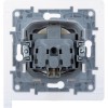 Розетка 1-м СП Etika 16А IP44 250В с заземл. со шторками с защ. крышкой безвинтов. зажимы сл. Кость