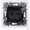 Розетка 1-м СП Etika 16А IP44 250В с заземл. со шторками с защ. крышкой безвинтов. зажимы алюм. Leg