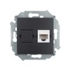 Розетка СП 15 16А IP44 250В 2P+E Schuko с заземл. защ. шторки с крышкой механизм графит Simon 159045