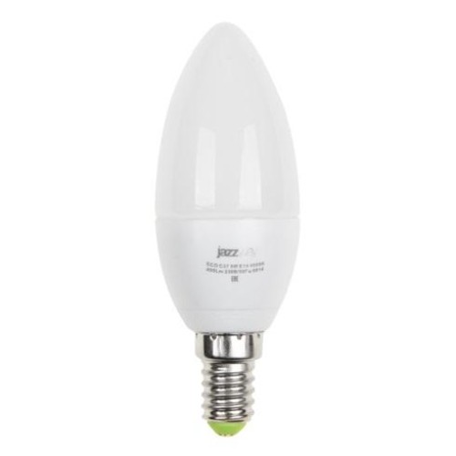 Лампа светодиодная PLED-ECO 5Вт C37 свеча матовая 3000К тепл. бел. E14 400лм 230В 50Гц JazzWay 10368