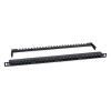 Патч-панель 19дюйм 0.5U 24 порта RJ45 кат.5E Dual IDC PLHD-24-Cat.5e-Dual-180-0.5U 180град. высокой