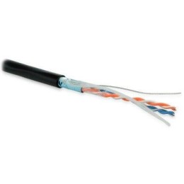 Кабель витая пара F/UTP кат.5 2 пары 24 AWG ОЖ solid экран-фольга внешн. PE FUTP2-C5-S24-OUT-PE-BK-5