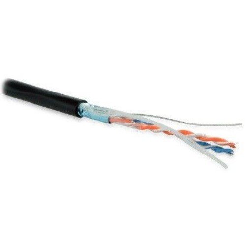 Кабель витая пара F/UTP кат.5 2 пары 24 AWG ОЖ solid экран-фольга внешн. PE FUTP2-C5-S24-OUT-PE-BK-5