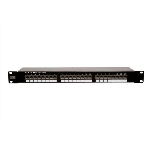 Патч-панель 19дюйм моноблочная кат.5E FTP 1U 24 порта черн. Eurolan 27B-F5-24BL