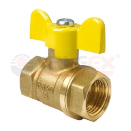 Кран шаровой для газа латунный ВН/ВН ручка-бабочка 1 1/4дюйм (20/5) VALFEX VF.277.LB3.114